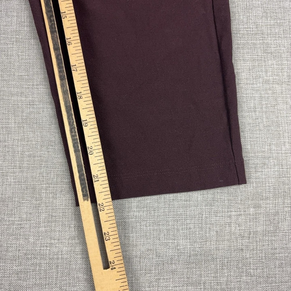 Eileen Fisher Pants Womens Petite Small Burgundy Tapered Stretch Crepe Cropped - Picture 4 of 10